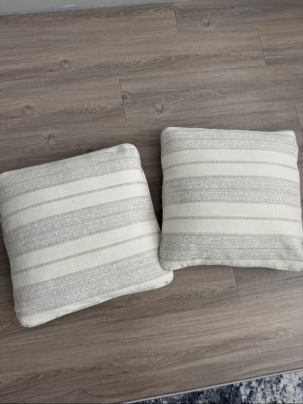NWOT Neutral Striped Decorative Throw Pillows - Set of 2